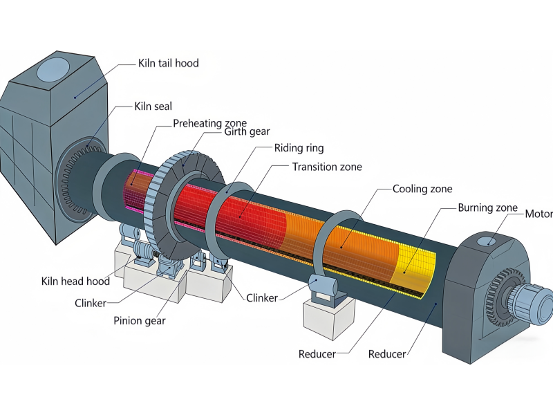 Flow Chart of Kaolin Rotary Kiln Production Plant