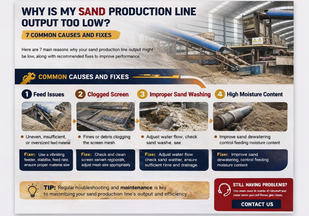 sand production line low output