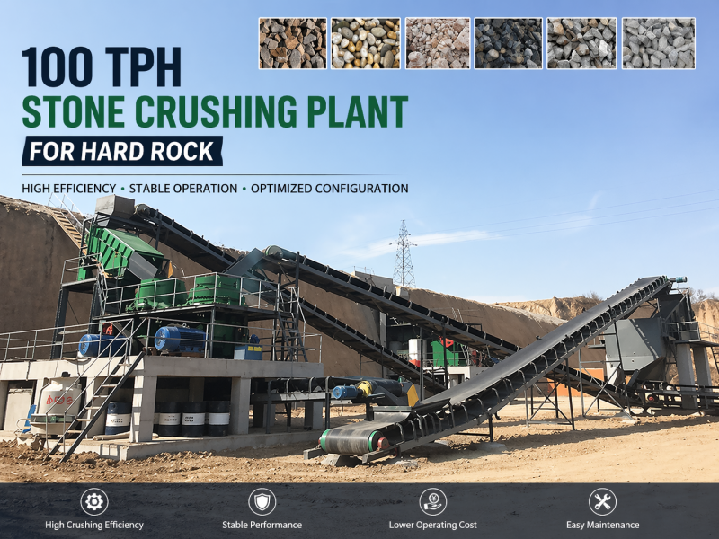 A 100 TPH Stone Crushing Plant for Hard Rock