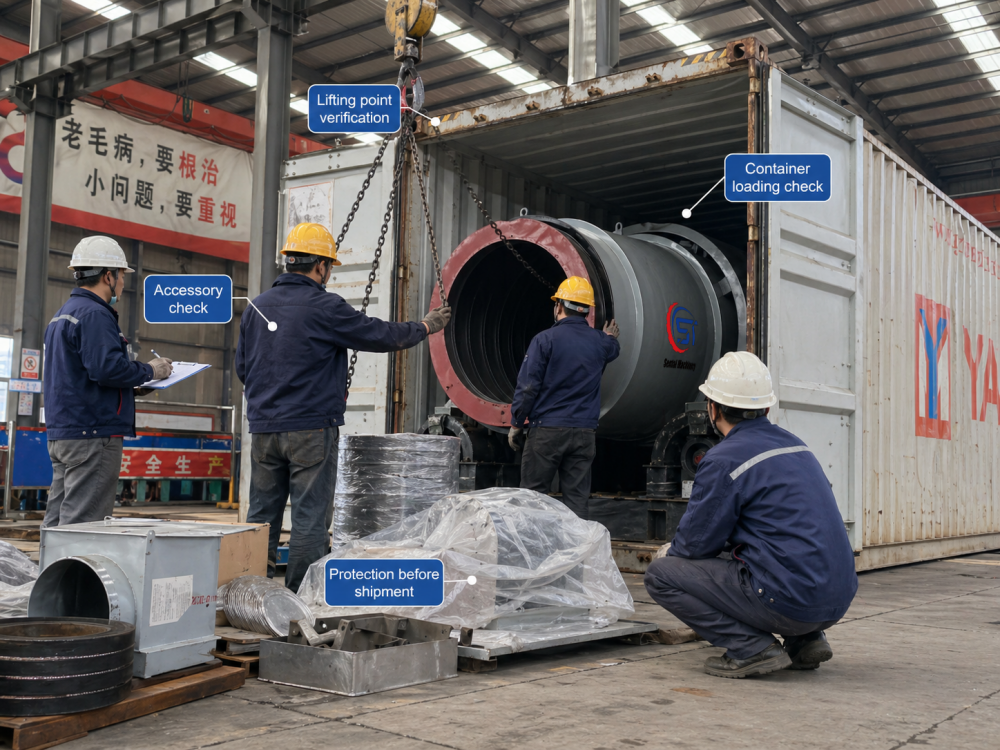 rotary dryer before shipment