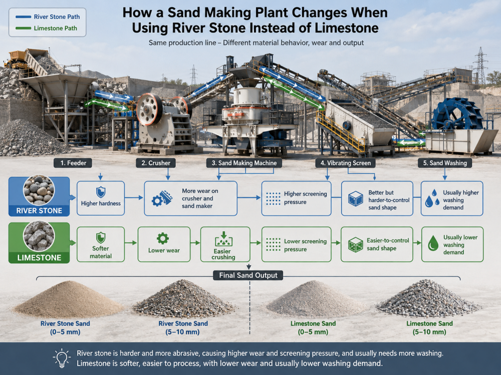 limestone sand production