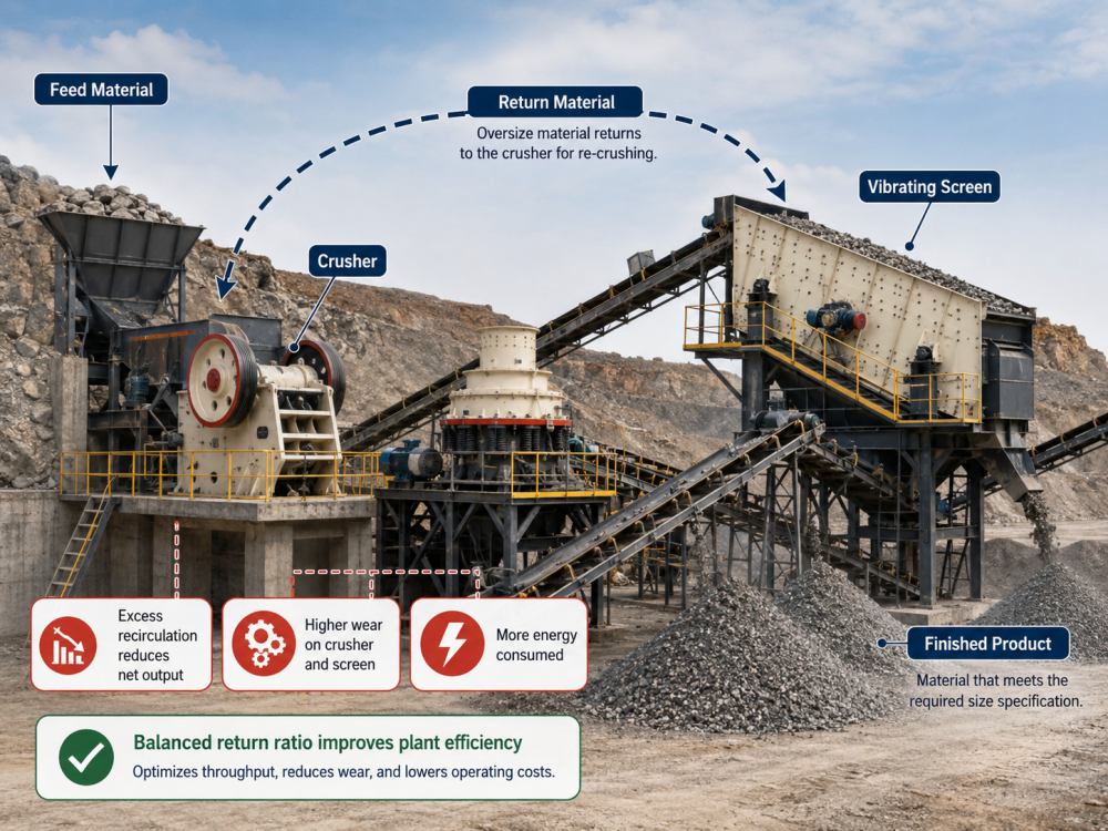 crushing plant recirculation