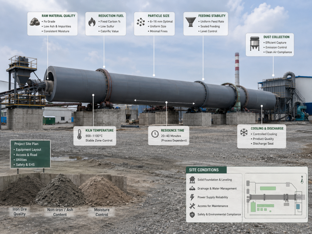 sponge iron rotary kiln