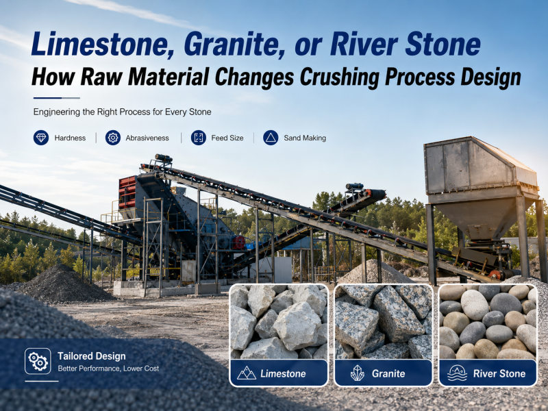Limestone, Granite, or River Stone: How Raw Material Changes Crushing Process Design