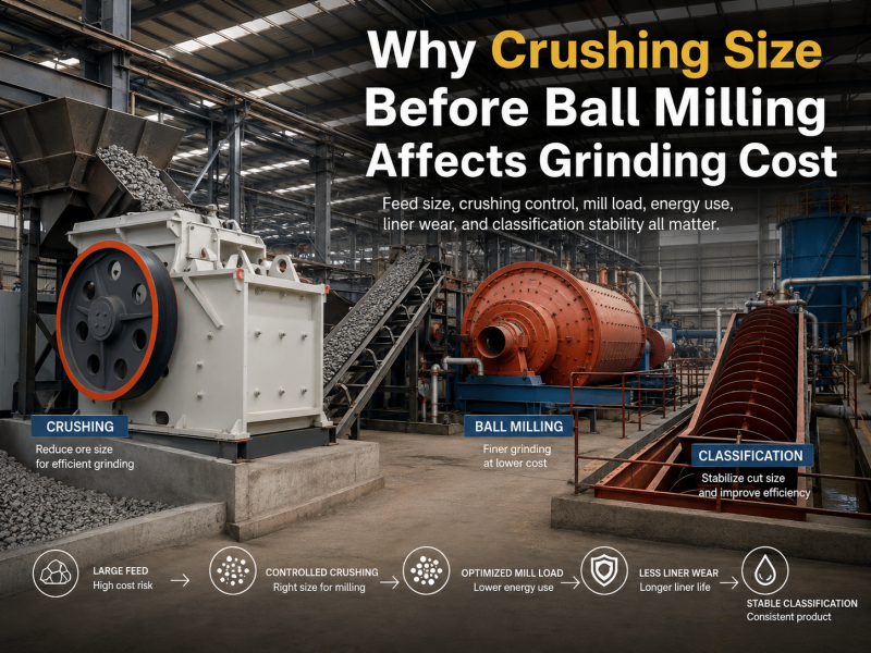 Why Crushing Size Before Ball Milling Affects Grinding Cost