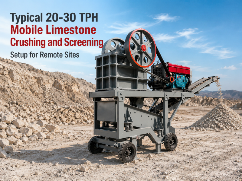 Typical 20-30 TPH Mobile Limestone Crushing and Screening Setup for Remote Sites
