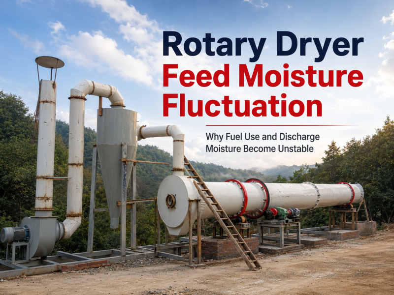 Rotary Dryer Feed Moisture Fluctuation: Why Fuel Use and Discharge Moisture Become Unstable