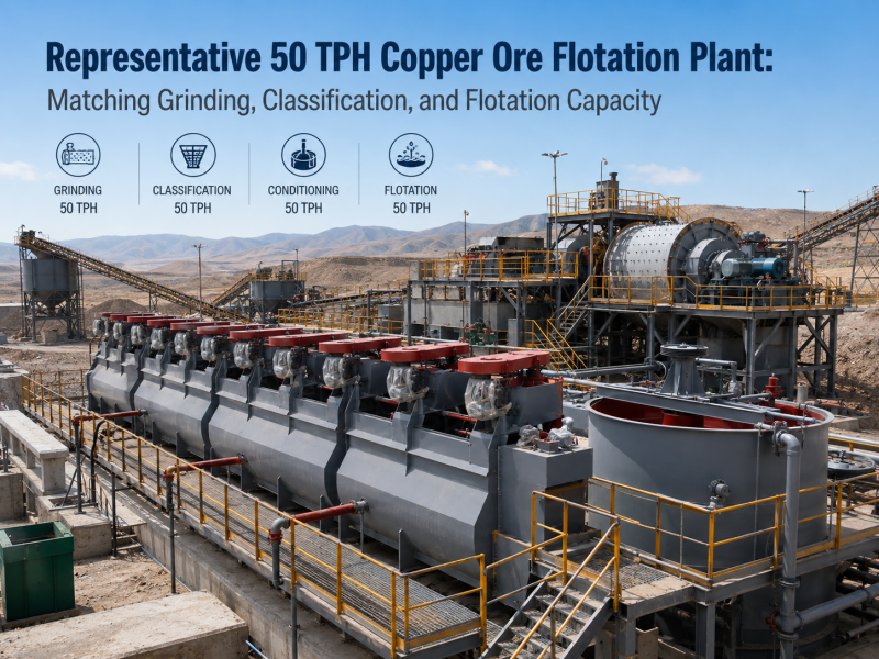 Representative 50 TPH Copper Ore Flotation Plant: Matching Grinding, Classification, and Flotation Capacity