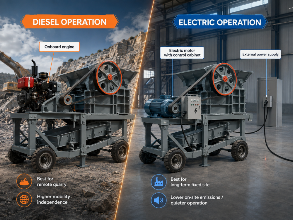 mobile crushing plant power supply